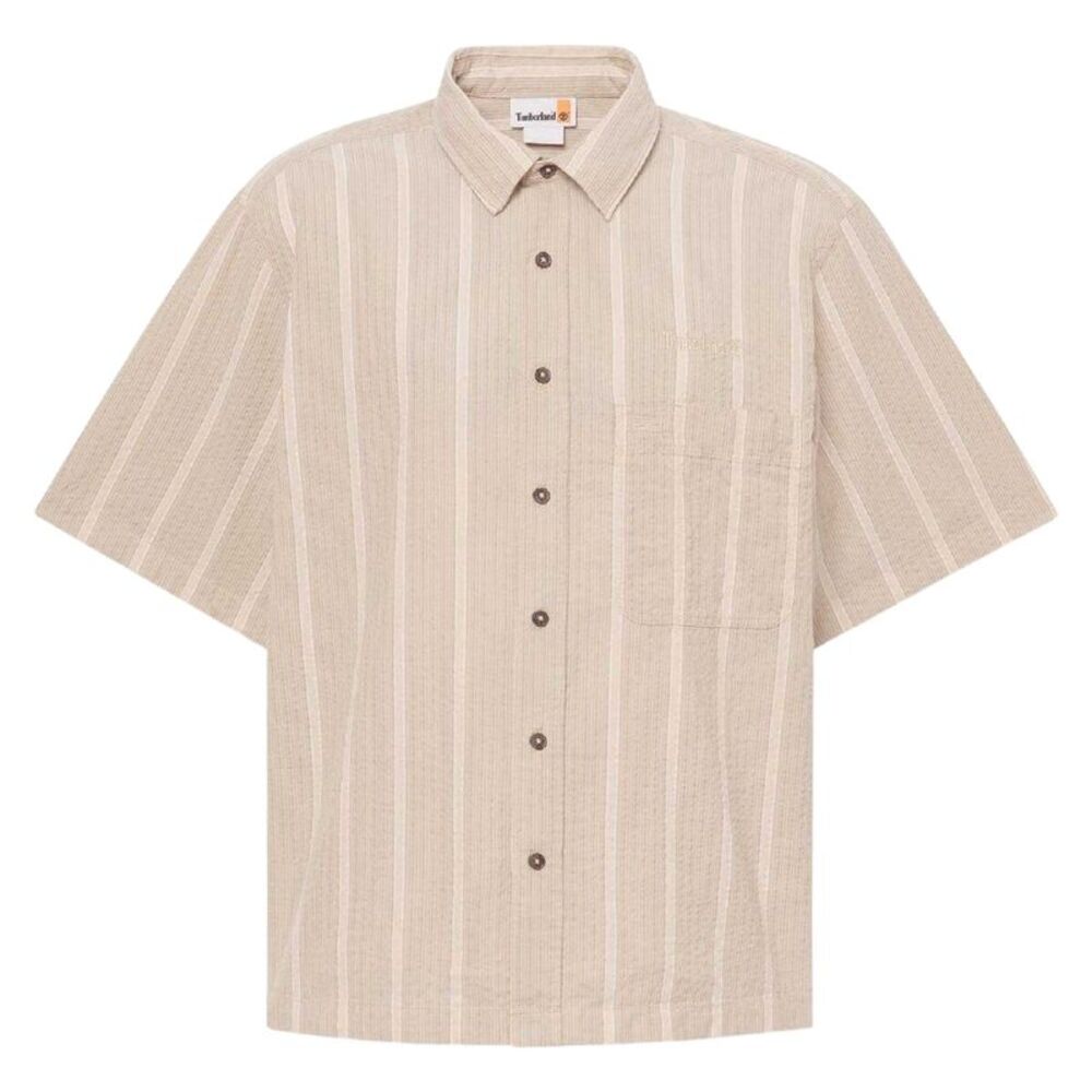 Timberland Mens Striped Short-Sleeved Shirt / Oak